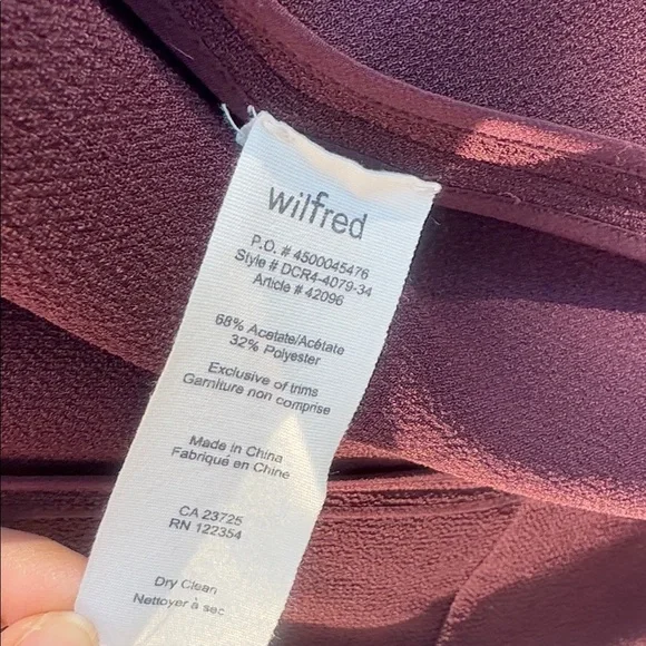 ARITZIA Wilfred Cavalier Jacket Deep Plum Size 2 Open Front Blazer - Picture 7 of 8